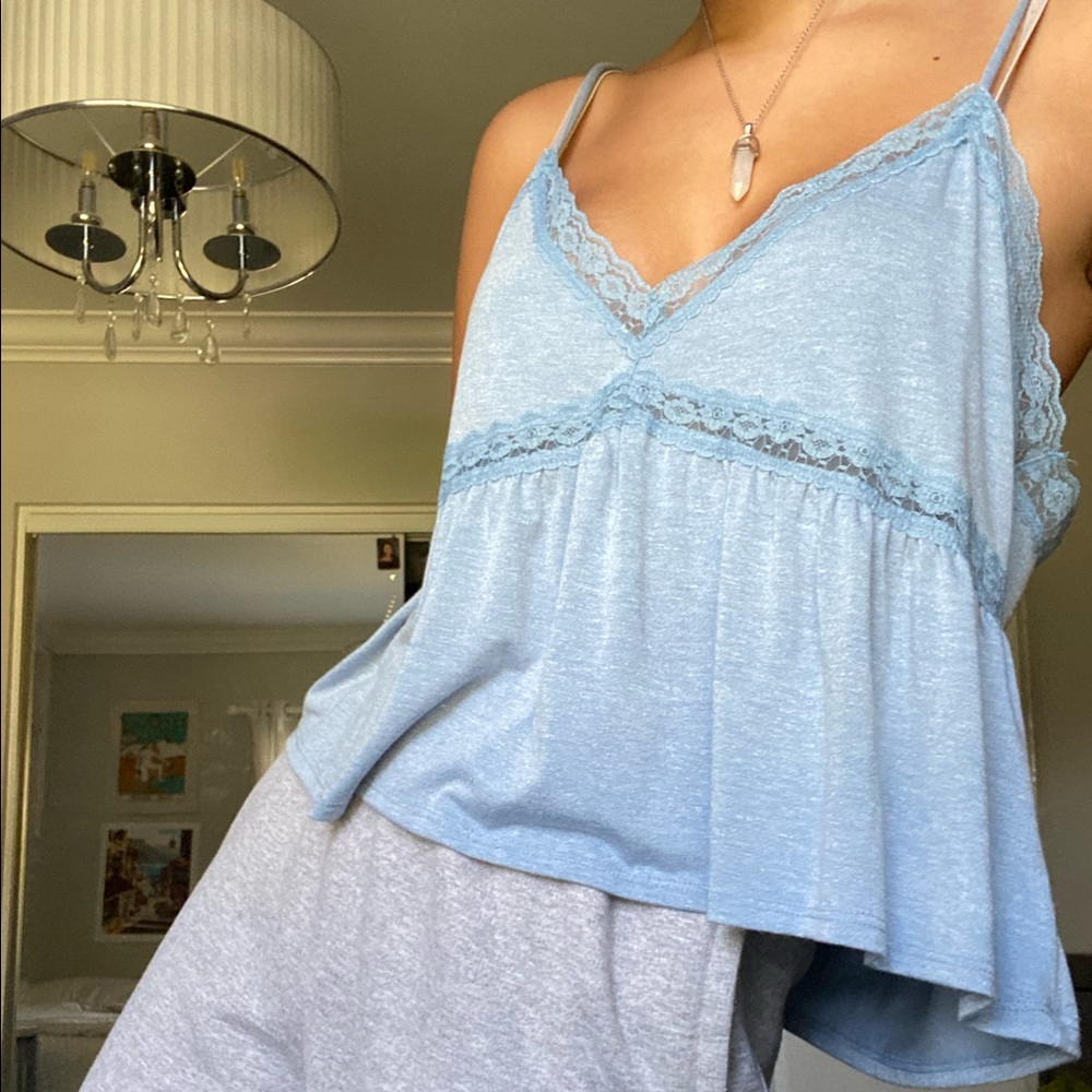 blue lace top!